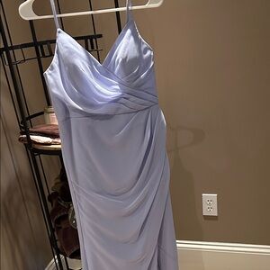 Azazie Lavender Draped Gown